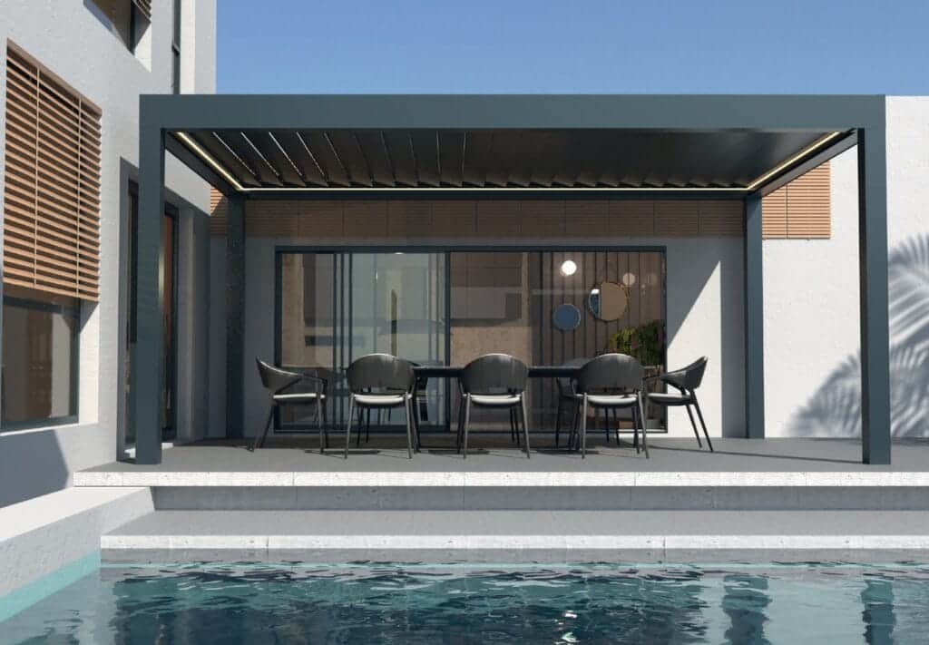 Pergola bioclimatica retrattile orientabile
