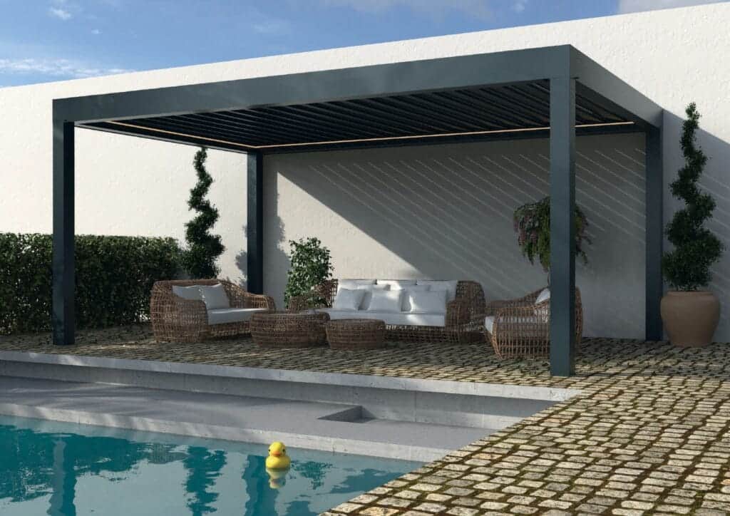 Pergola bioclimatica retrattile orientabile