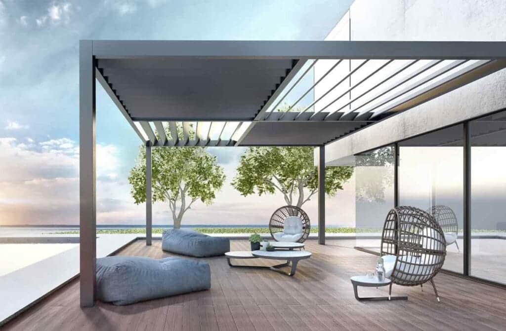 Pergola bioclimatica retrattile orientabile
